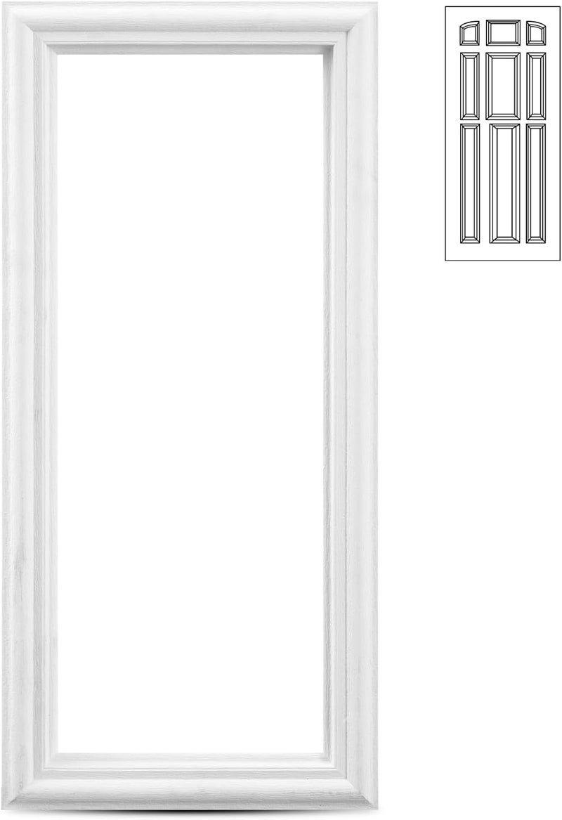 Pushglossy 7'' x 18'' Entry Door Frame Insert Only Replacement Kit (Glass Not Included)1 Lite Exterior Front Door Window Frame Grille Inserts Replacement Kit for Home Improvement - Image 1